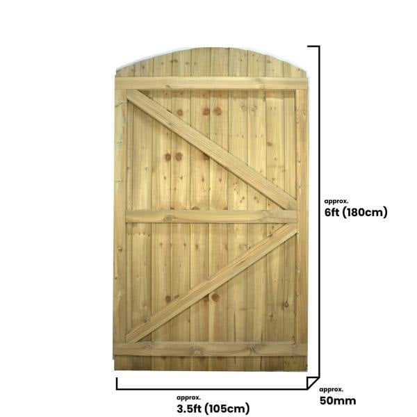 [rackhams variation] gate feather edge fully framed arch top [h.1800 x w.options] 7