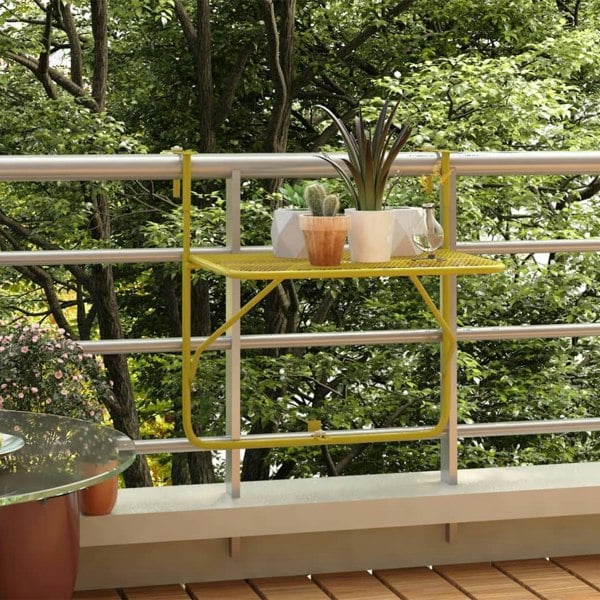 Berkfield Balcony Table Gold 60x40 cm Steel