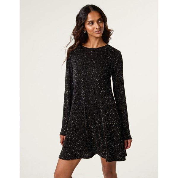 Blue Vanilla Lurex Diamante Swing Dress