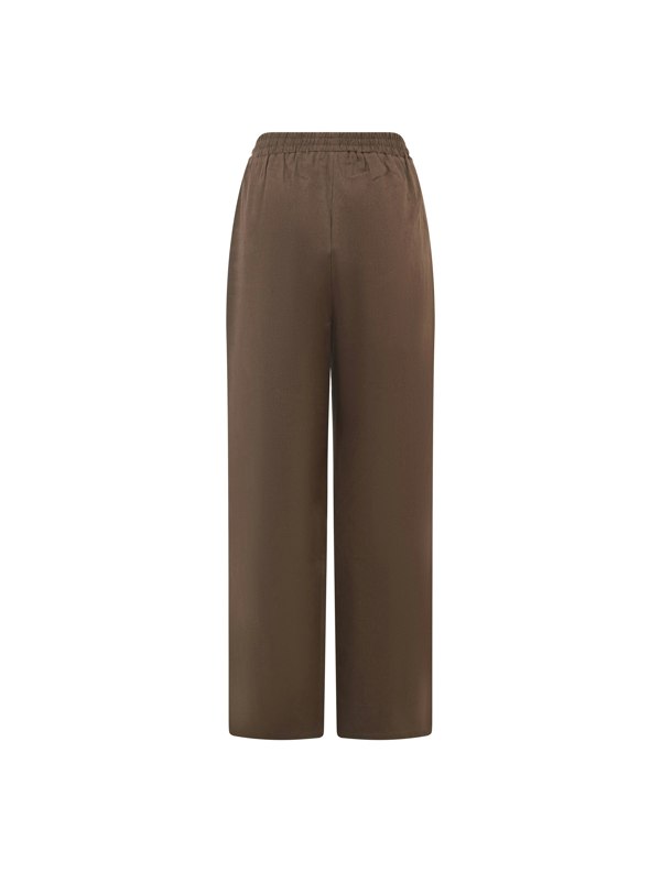 BALOU High Waist Linen Trousers - Chocolate