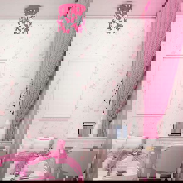 Milagro Angelica Hot Pink Ceiling Lamp Hand Made