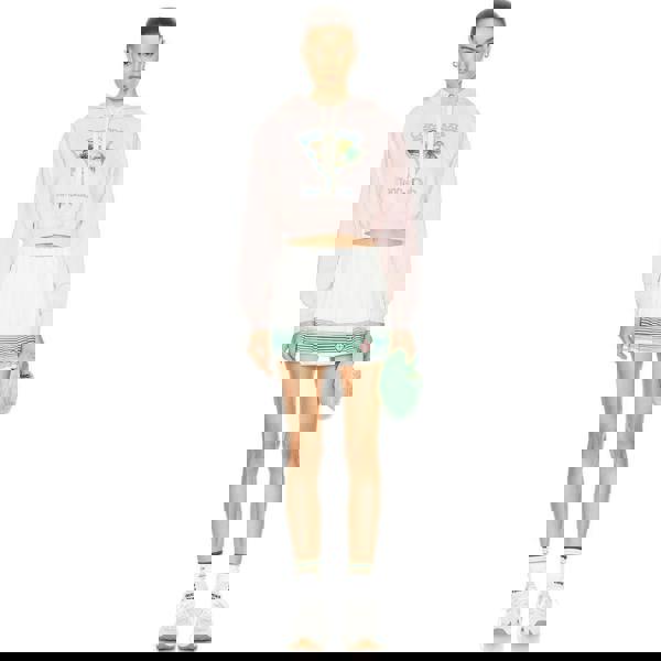 Casablanca Printed Cropped Hoodie Afro Cubism Tennis Club Pale Pink Hoodies