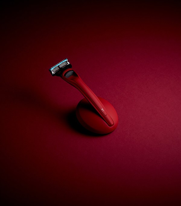 Bolin Webb X1 Matte Red Razor and Stand Gift Set - Gillette Fusion 5 Razor