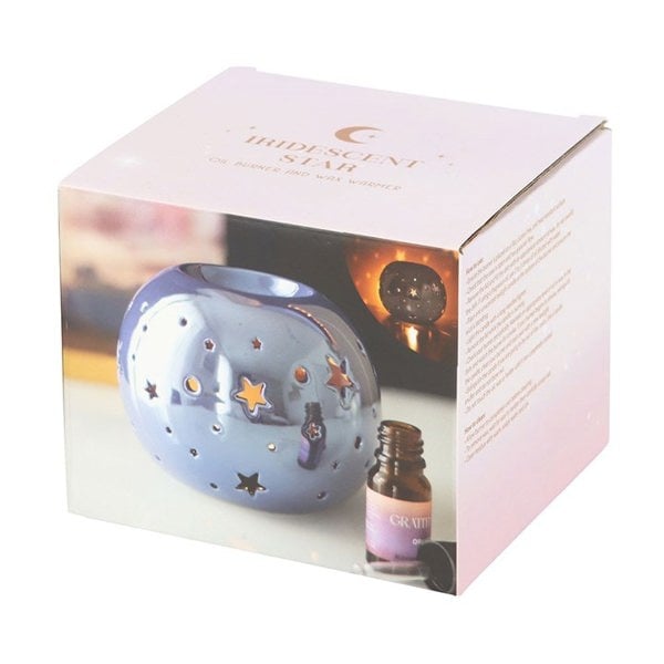 Serano Purple Iridescent Star Oil Burner and Wax Warmer