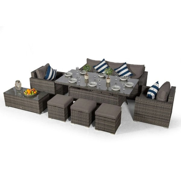 Giardino Sydney 8 Seater Conversation Dining Set With Coffee Table & 3 Stools
