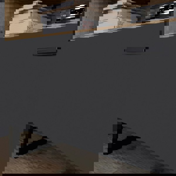 Furniture To Go Klara TV Unit with 1 Drawer 2 Flip Doors in Grey and Oak inc LED Lighting