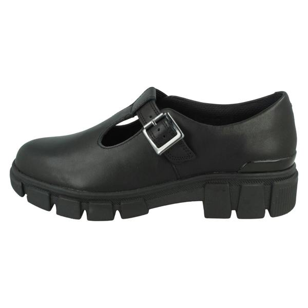 Clarks Girls Clarks Chunky Sole T-Bar School Shoes Evyn Bar Y