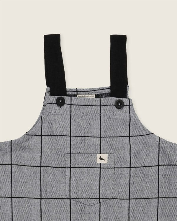 Grey Window Pane Check Print Dungarees - image 4