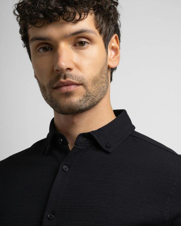 Steel & Jelly Textured Long Sleeve Jersey Shirt