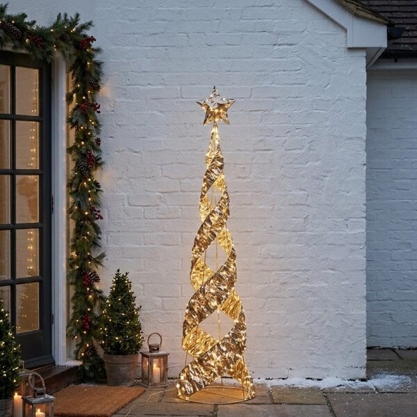 Garden Greatness Illuminated Gold Twisted Star Decor