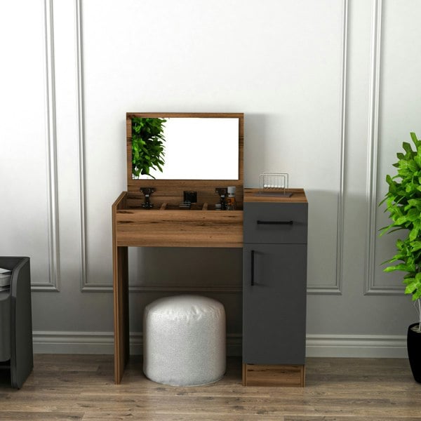 Destina Home Agnes Freestanding Makeup Vanity Table with Mirror