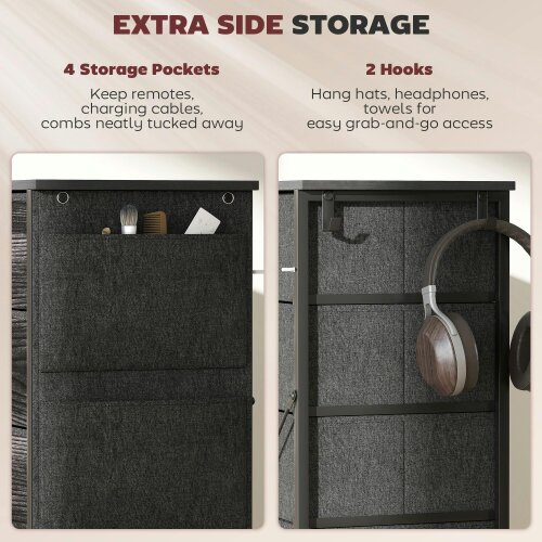 Wyld Haus Mirizi Fabric And Metal Black 10 Drawer Storage Chest