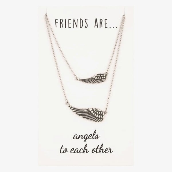 T. H. Baker Sentiments Friends are... Matching Angel Wing Necklaces 29956