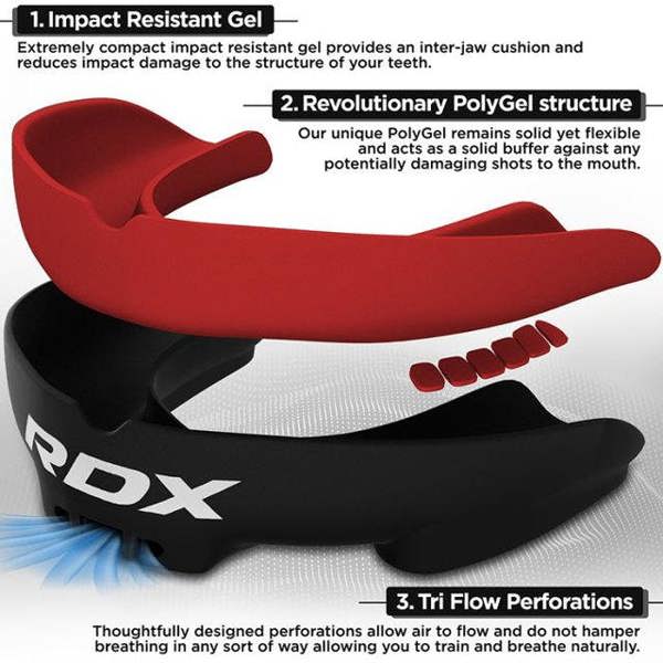 RDX Sports MOUTH GUARD ADULT BLACK/RED