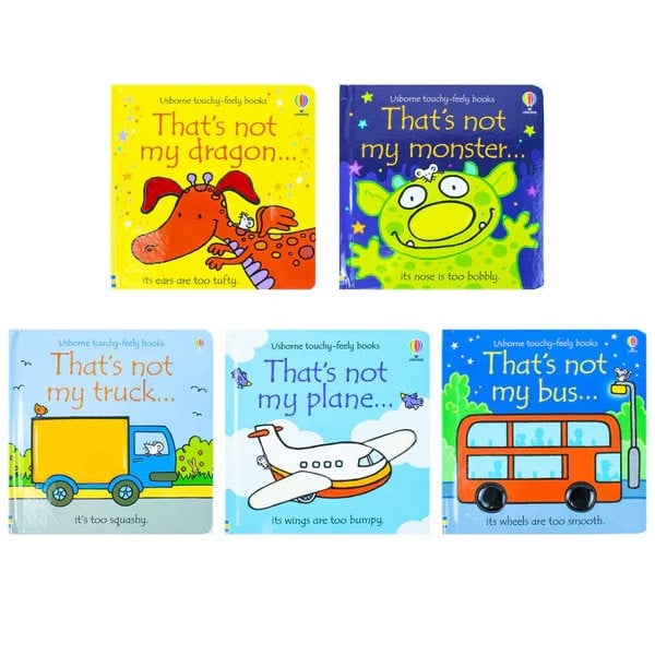 Touchy-Feely Books That's Not My Collection 2: 5 Books Set (Truck, Plane, Monster, Dragon, Bus)