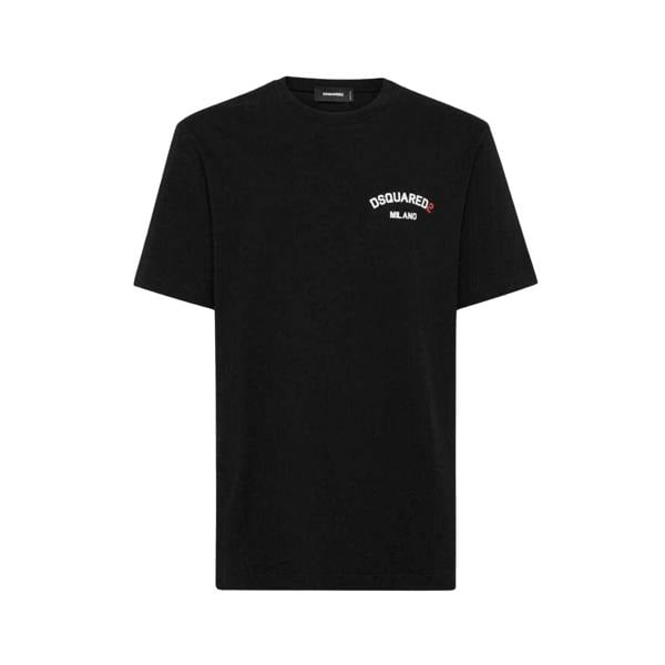 DSquared2 Unisex Adult Rubberised Logo Cotton Regular T-Shirt - Black - 