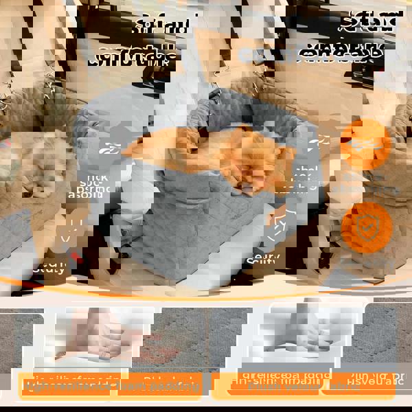 Skylos Dog Booster Car Seat Safe Puppy Travel Carrier Bed Bag Basket Pet Grey