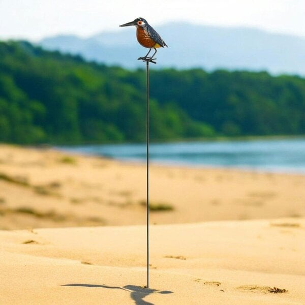 EDH Door Hardware Large Metal Kingfisher on Stake