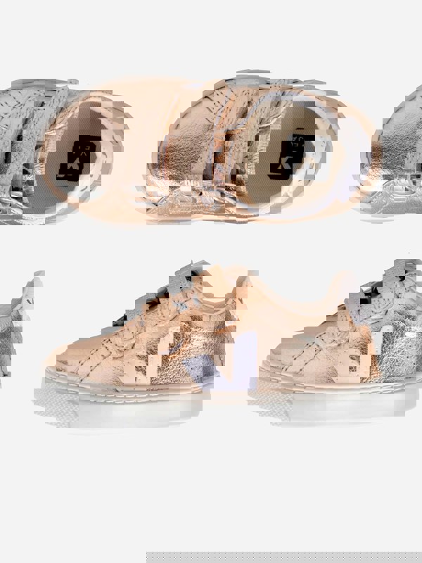 Veja Girls Small Esplar Velcro Trainers in Gold