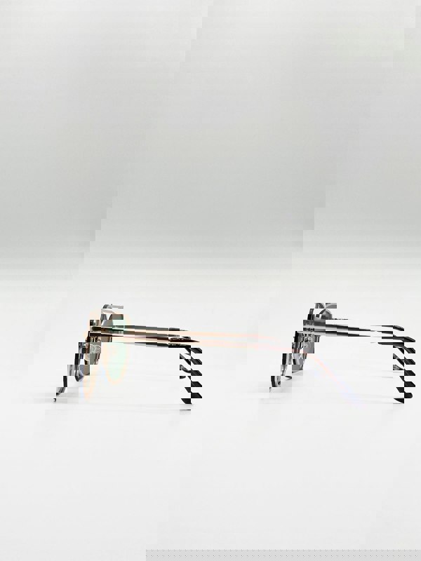 SVNX Metal Frame Square Aviator Style Sunglasses