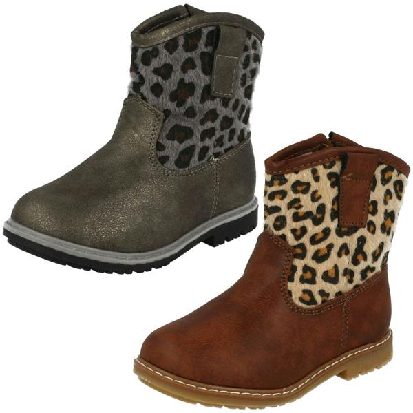 Spot On Infant Girls Spot On Zipped Cowboy Style Printed Boots