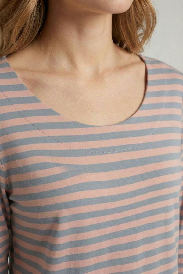 Pink | Striped Relaxed Long Sleeve Top