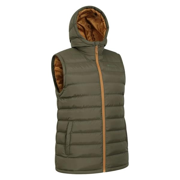Mountain Warehouse Mens Seasons Hooded Padded Gilet - Dark Khaki - 