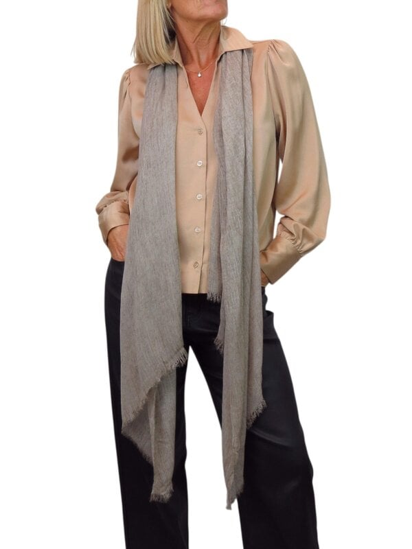 Paulo Due Lightweight Two Tone Crinkle Shawl Scarf