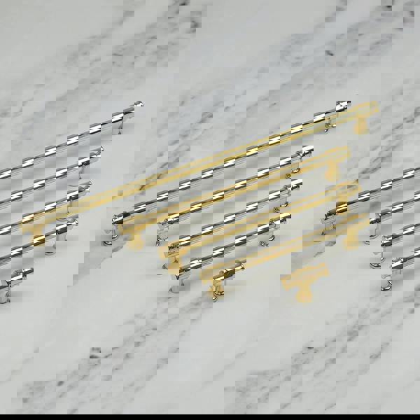 Handle & Home Polished Brass Clasp Detail T-Bar Handles