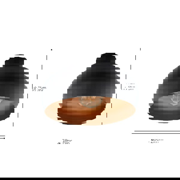 EGLO Mogano 2 Ø 28cm Black/Copper Ceiling Light
