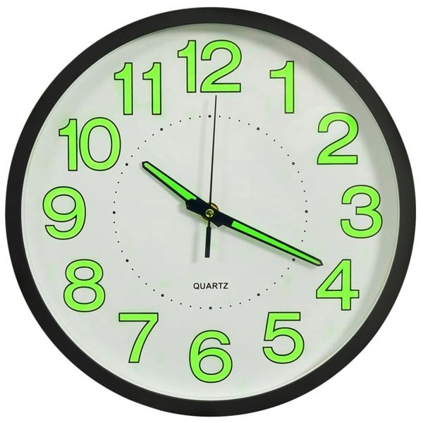 Berkfield Luminous Wall Clock Black 30 cm