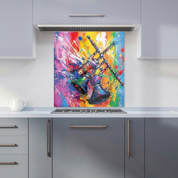 Warren Reed - Designer Vibrant Scottish Bagpipes Burst Kitchen Splashback