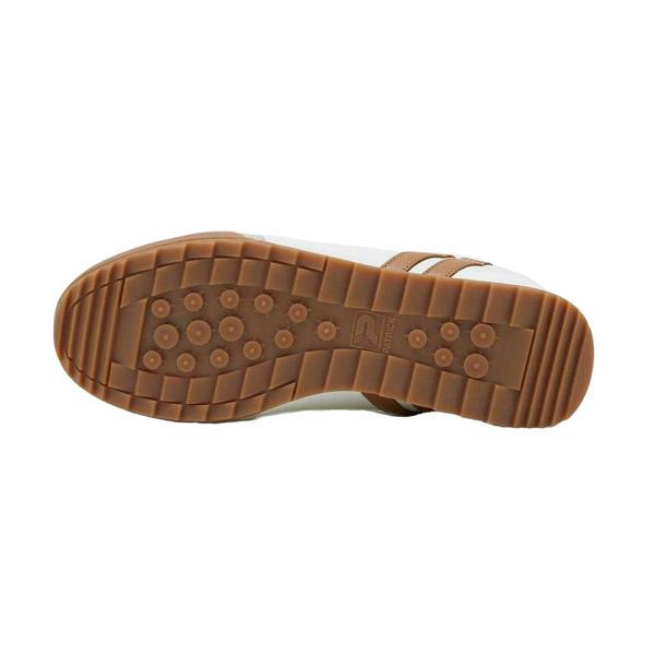 Patrick Mens Bergan Leather Trainers - White/Tan - 