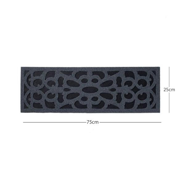Nicoman Victorian Style Eco-Friendly Rubber Step Mat - Grey