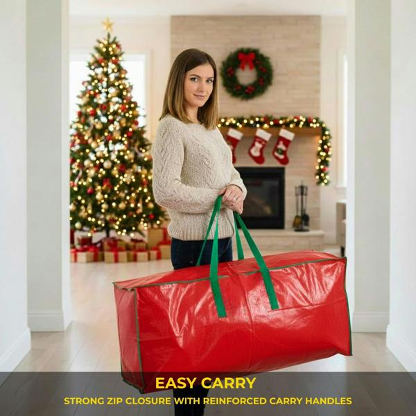 9ft Red Christmas Tree Storage Bag for Disassembled Artificial Trees image 6