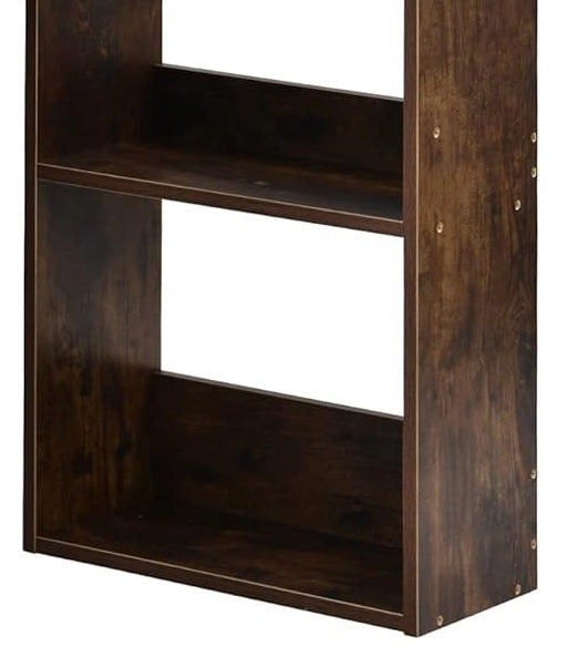 Modcraft L-Shaped Corner Desk with Drawers & Shelves – 90cm Rustic Brown Computer Workstation