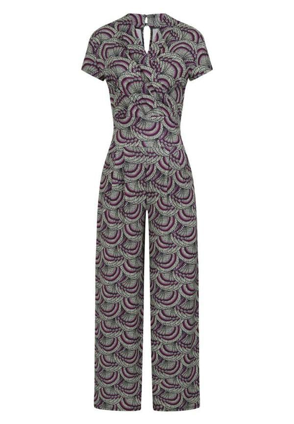 HotSquash V Neck Wide Leg Jumpsuit with Cap Sleeves