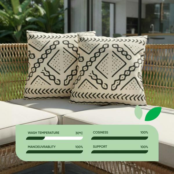 Gardenwize Pair of Outdoor Scatter Cushions – Aztec Tribal Design