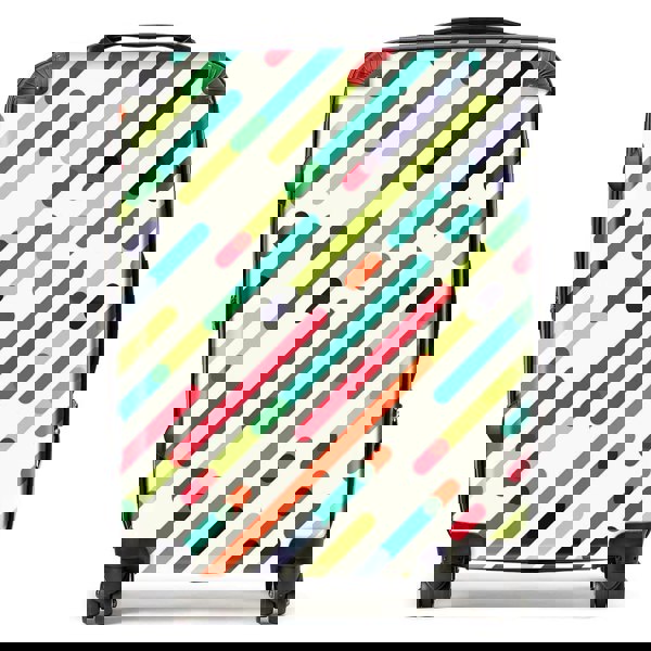 Warren Reed Coloured Diagonal Abstract Pattern Suitcase