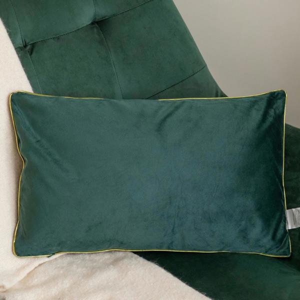 Samuel Alexander 49cm Dark Green Christmas Decorative Merry Cushion with Gold Detail
