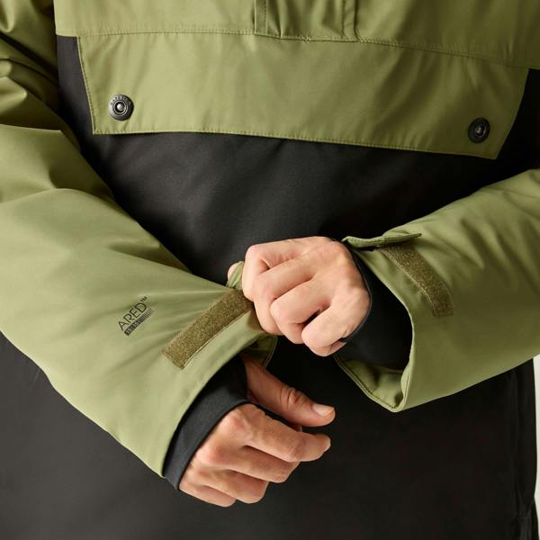 Dare 2B Mens Freeride III Overhead Ski Jacket - Black/Martini Olive - 