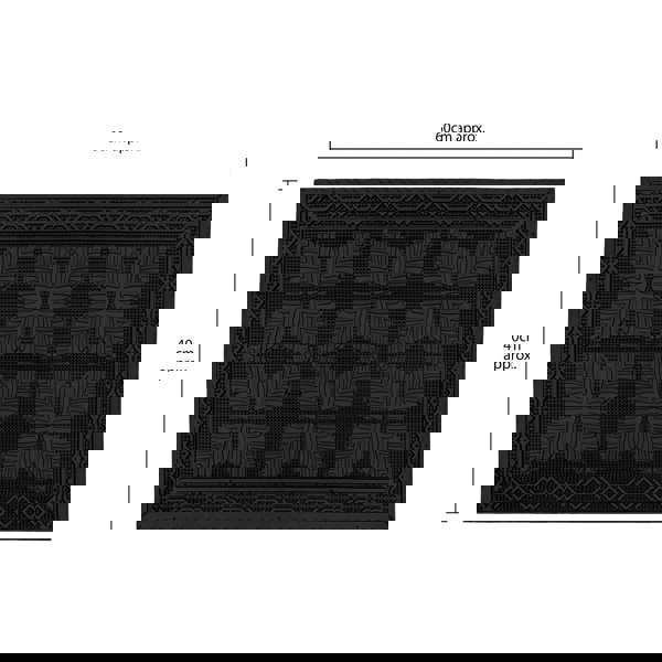 JVL Linden Scraper Rubber Pin Doormat 40x60cm, Black