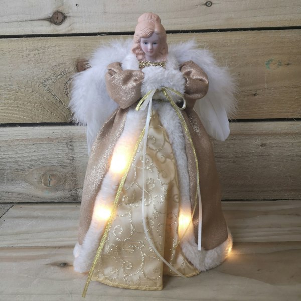 Samuel Alexander 30cm Premier Gold Angel Lit Tree Topper With Warm White LEDs