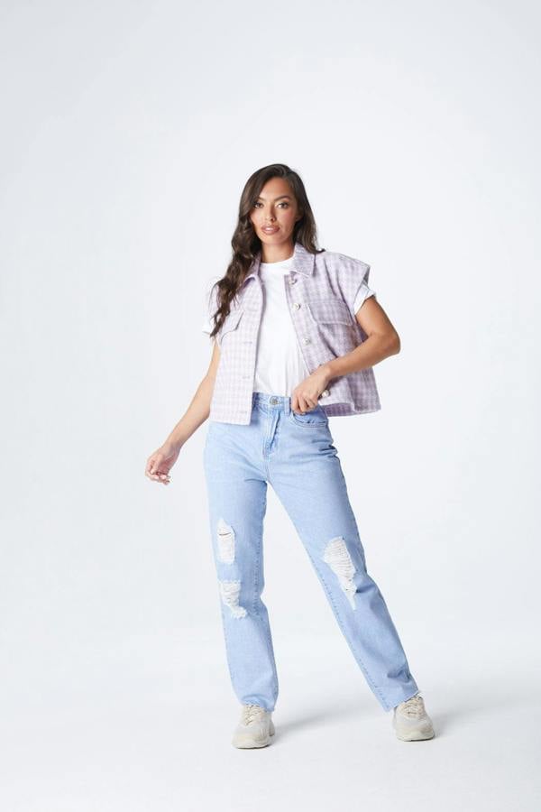 Urban Bliss Lilac Dogtooth Gilet