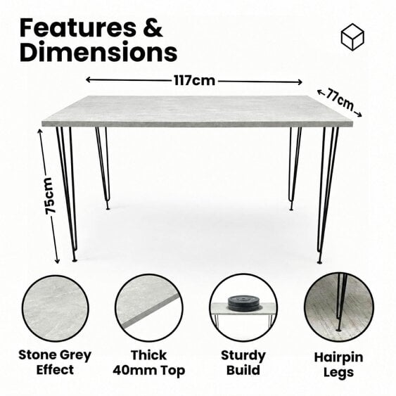 Kosy Koala Modern Grey Dining Table with 2 Benches Dining Room Furniture
