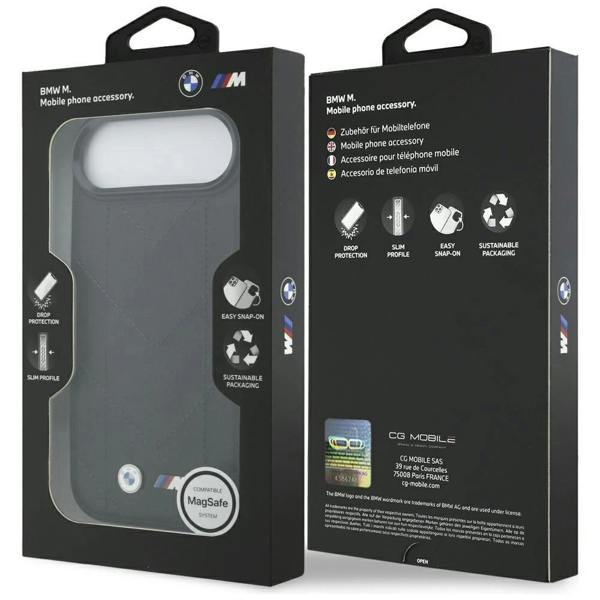 BMW M Quilted Logo Case with MagSafe for iPhone 17 Air 6.5" Black - BMHMP17M25PSECHK