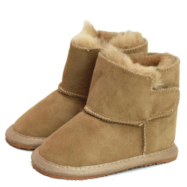 Eastern Counties Leather Baby Frankie Rubber Sole Sheepskin Boots - Mink - 