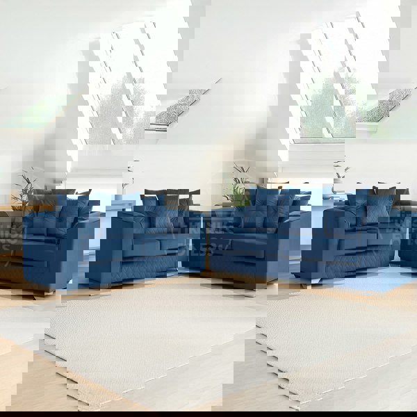 Furnishings For Less Victoria Plush Velvet Sofa Suite