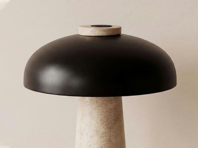 Angel Cerdá Table lamp in black steel and porcelain marble 8088