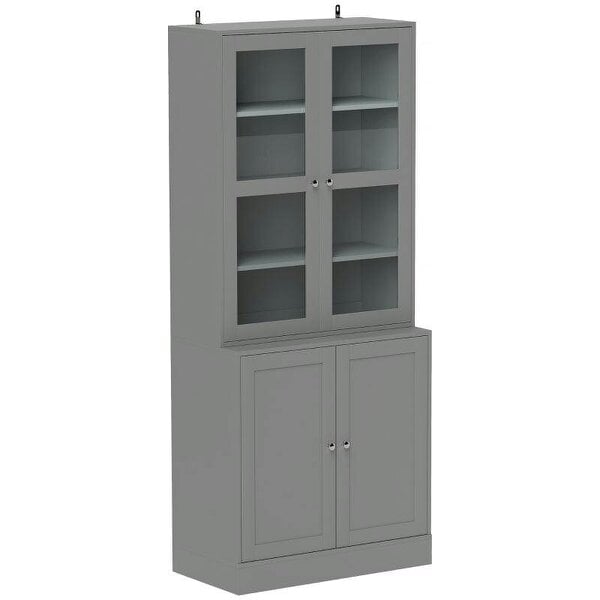 Double Storage Display Cabinet - Grey